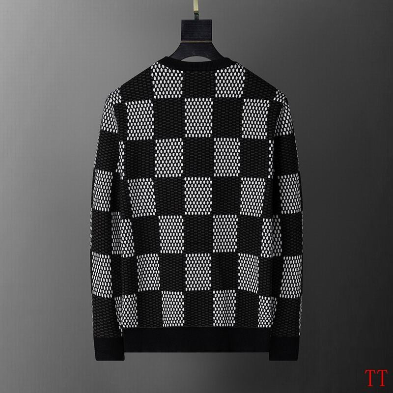 Pull à Carreaux Noir-Gris