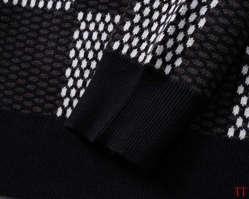 Pull à Carreaux Noir-Gris