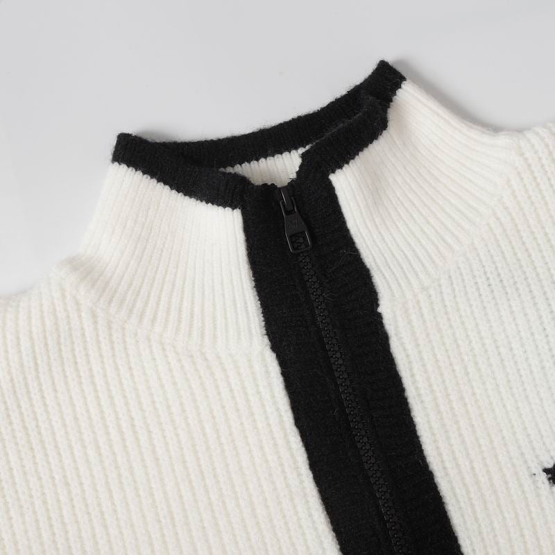 Pull Zip Noir-Blanc